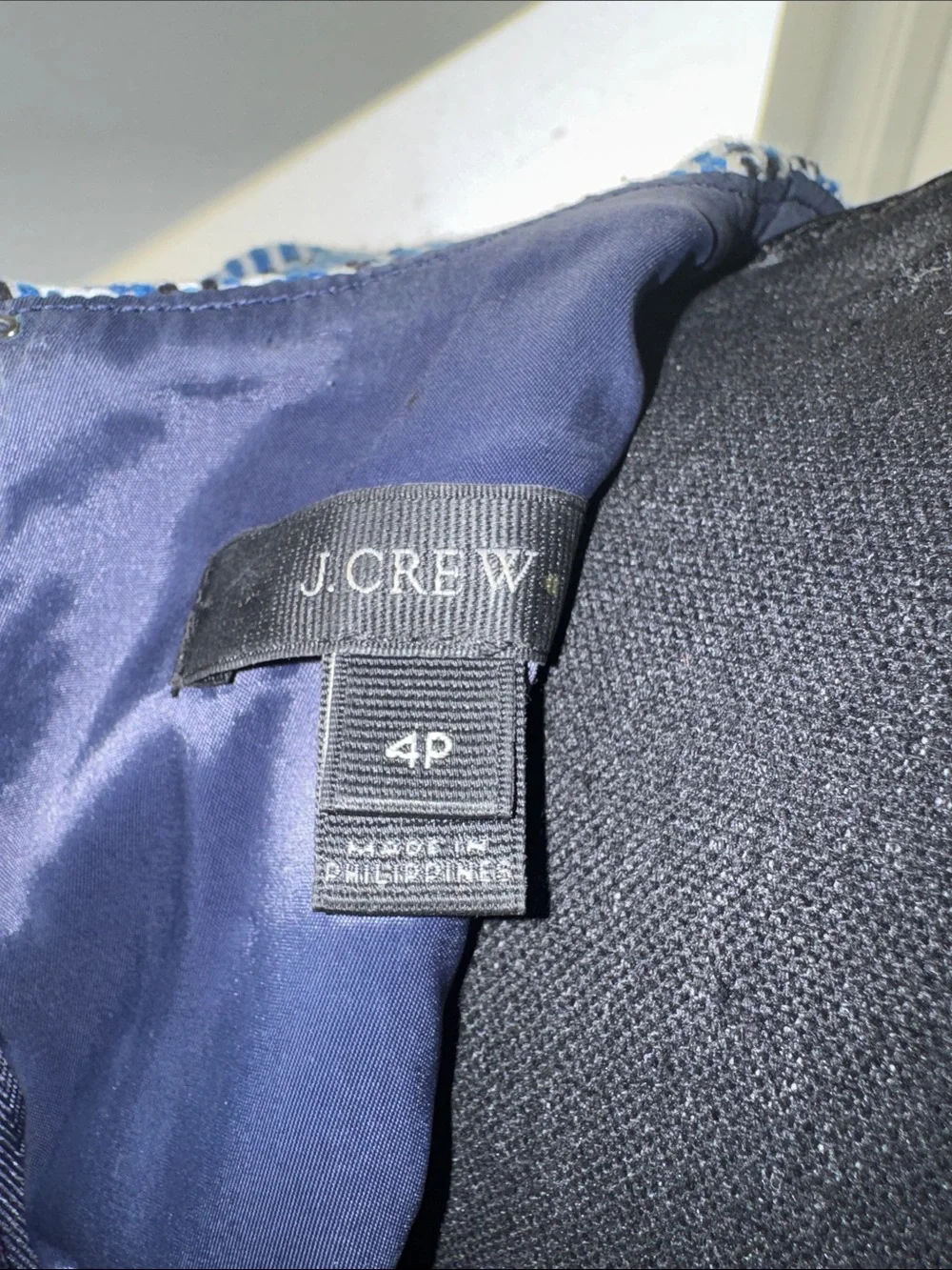 J. Crew Navy Chevron Sleeveless Shift Dress
